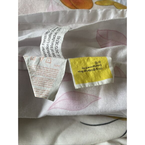 Vintage Tweety Bird & Sylvester Twin Flat Sheet Warner Bros 90s Cartoon White Pi - Picture 5 of 11